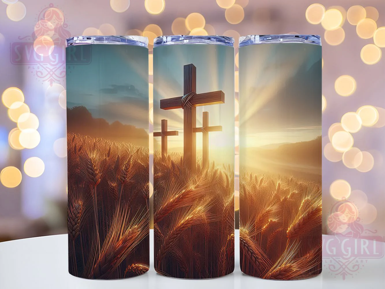 Rustic Three Crosses Faith Tumbler, Rustic Christian Tumbler, Faith Easter Wrap, Stylish 20oz Wrap, Sublimation Design, Trendy Gift Idea, Inspirational Christian Tumbler