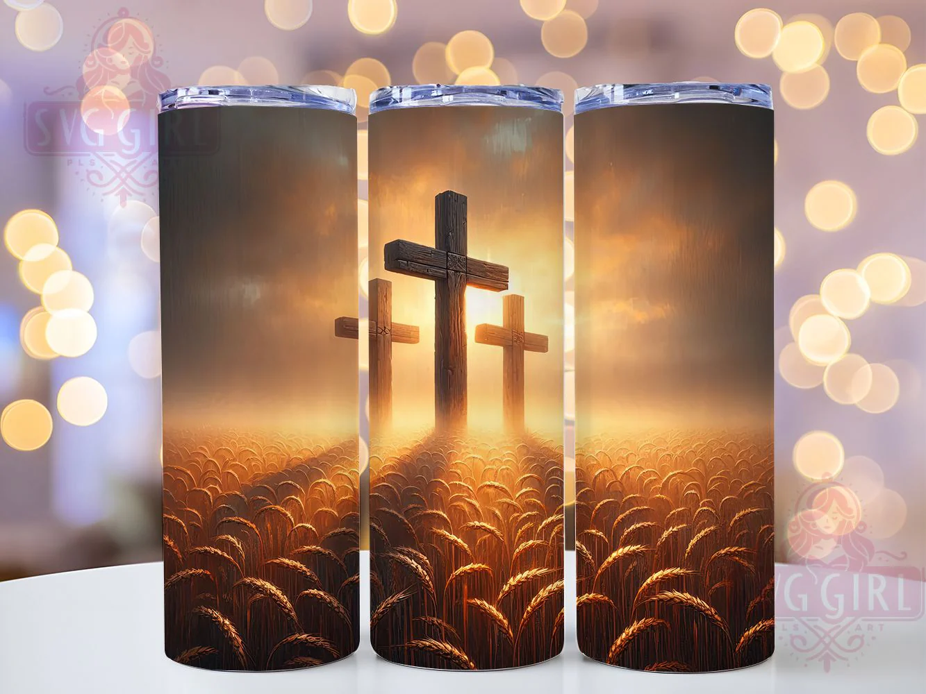 Rustic Three Crosses Faith Tumbler, Rustic Christian Tumbler, Faith Easter Wrap, Stylish 20oz Wrap, Sublimation Design, Trendy Gift Idea, Inspirational Christian Tumbler