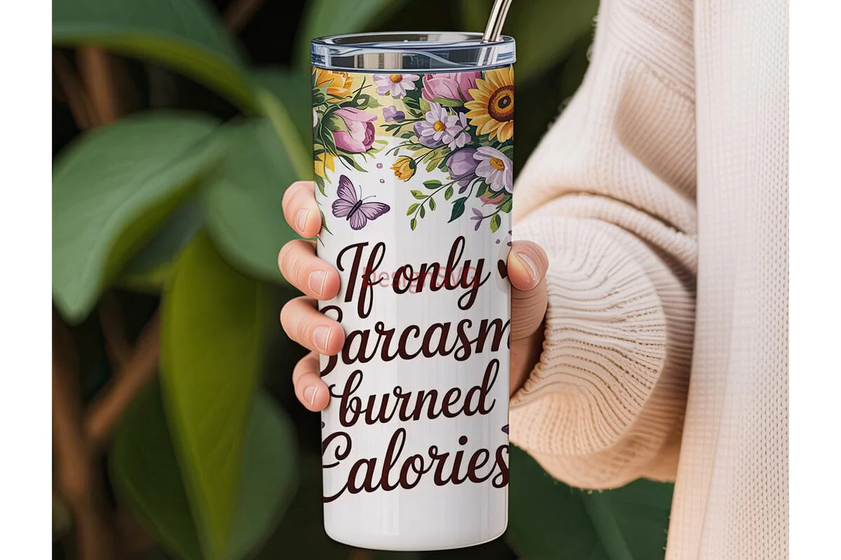 Sarcasm Floral Tumbler Wrap - Image 3