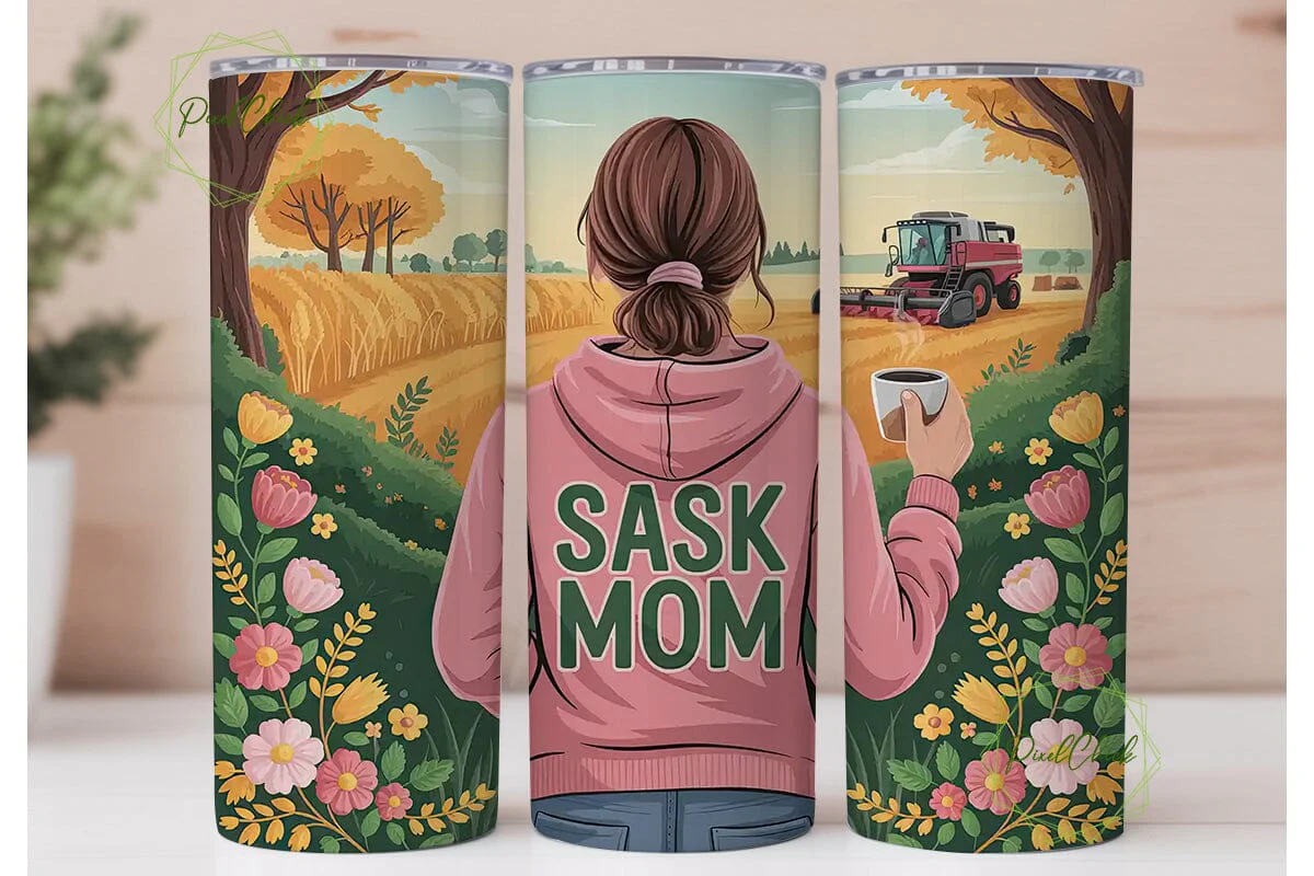 Sask Mom Fall Farm 20oz Tumbler Wrap