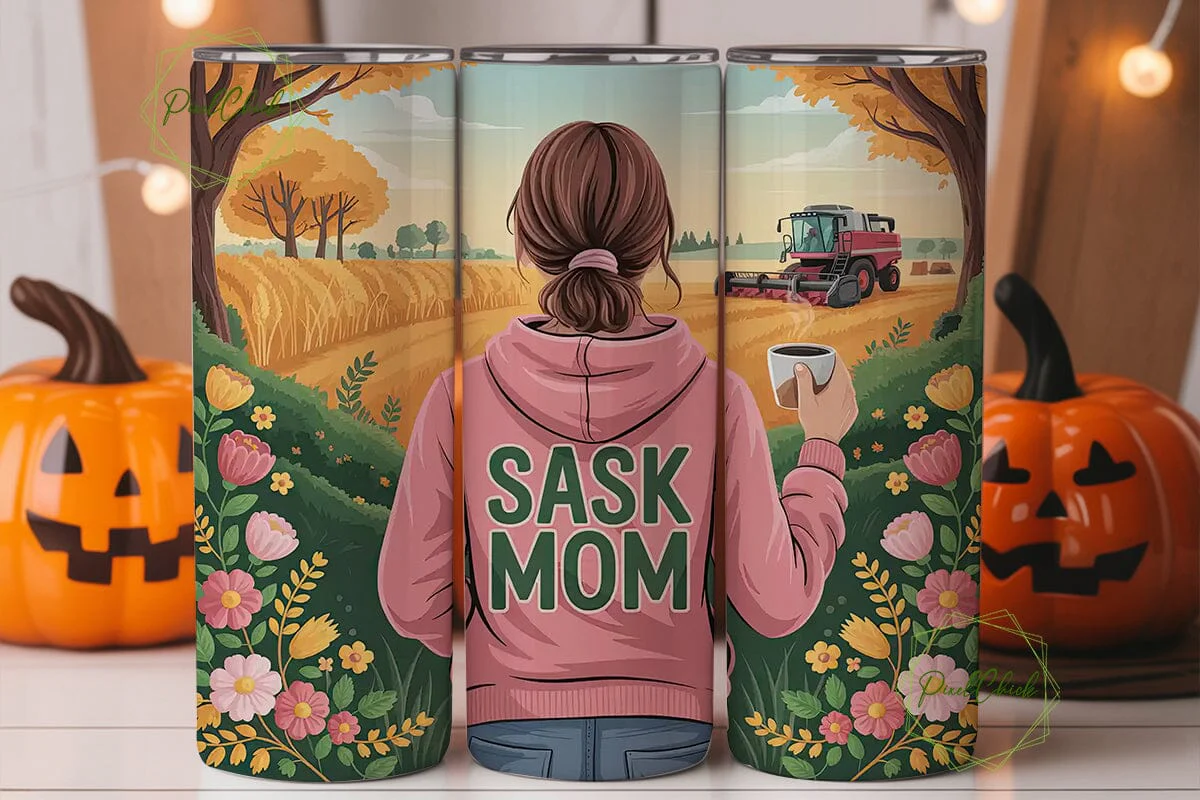 Sask Mom Fall Farm 20oz Tumbler Wrap - Image 2