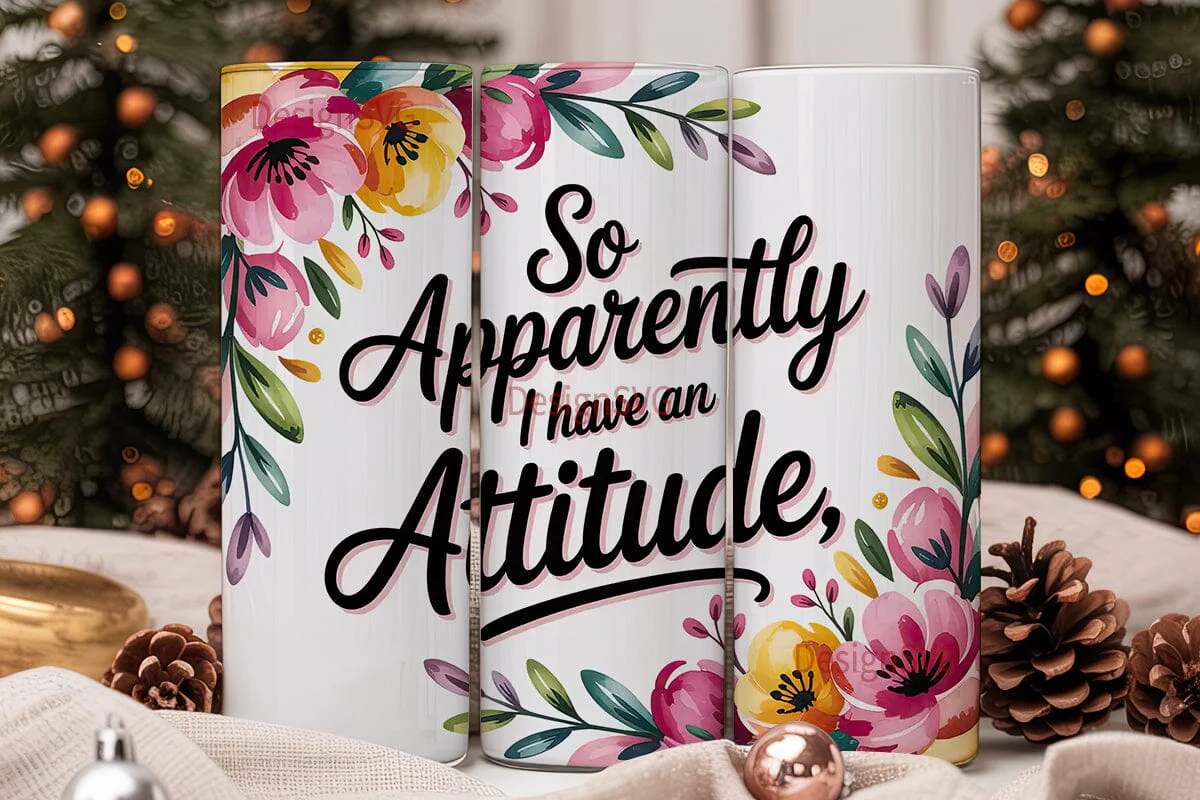 Sassy Floral Attitude 20oz Tumbler Wrap - Image 2