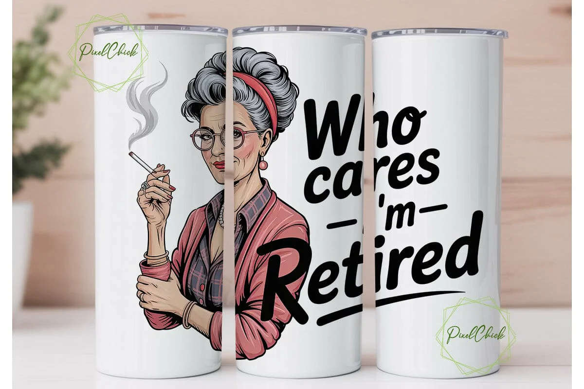 Sassy Retired Grandma 20oz Tumbler Wrap - Image 2