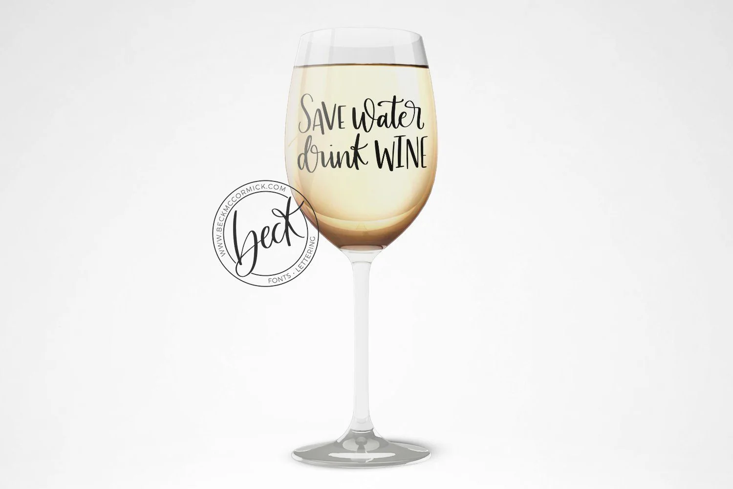 Save Water Drink Wine - Handlettered SVG File - Image 2
