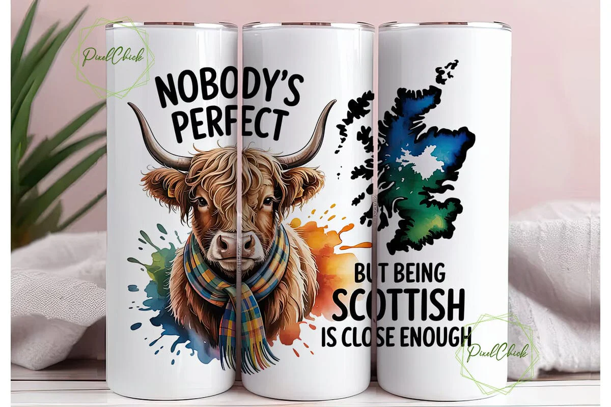 Scottish Highland Cow 20oz Tumbler Wrap - Image 3
