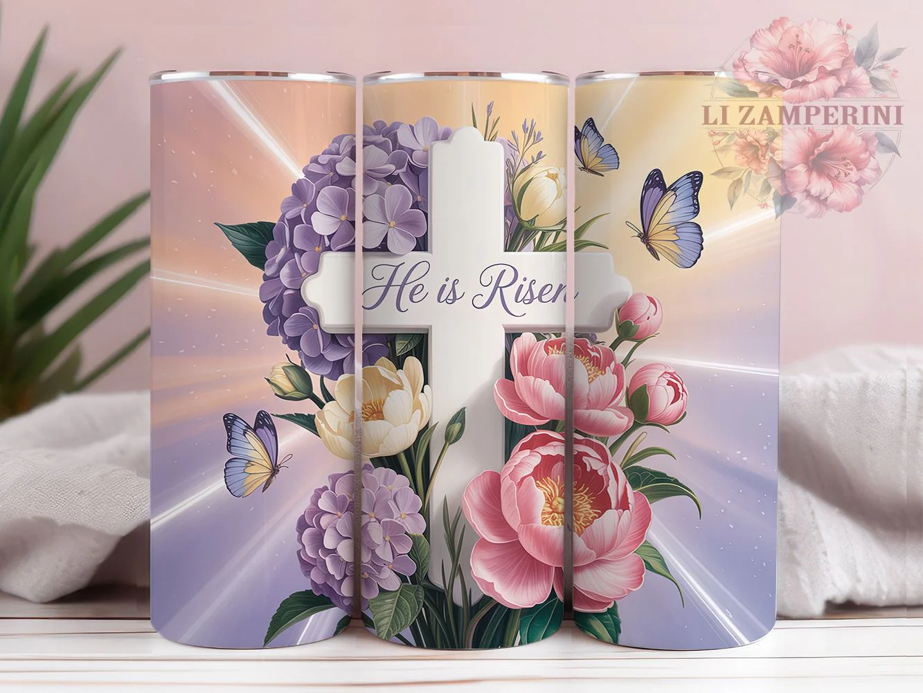 Seamless He Is Risen Tumbler, Seamless Christian Tumbler, Stylish 20oz Wrap, Sublimation Design, Trendy Gift Idea, Faith Cross Wrap, Inspirational Easter Tumbler