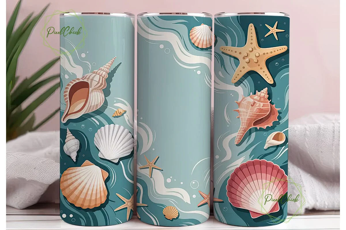 Seashells & Starfish 20oz Tumbler Wrap