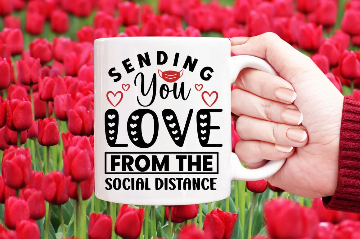 Sending You Love From The Social Distance SVG Design - Image 5