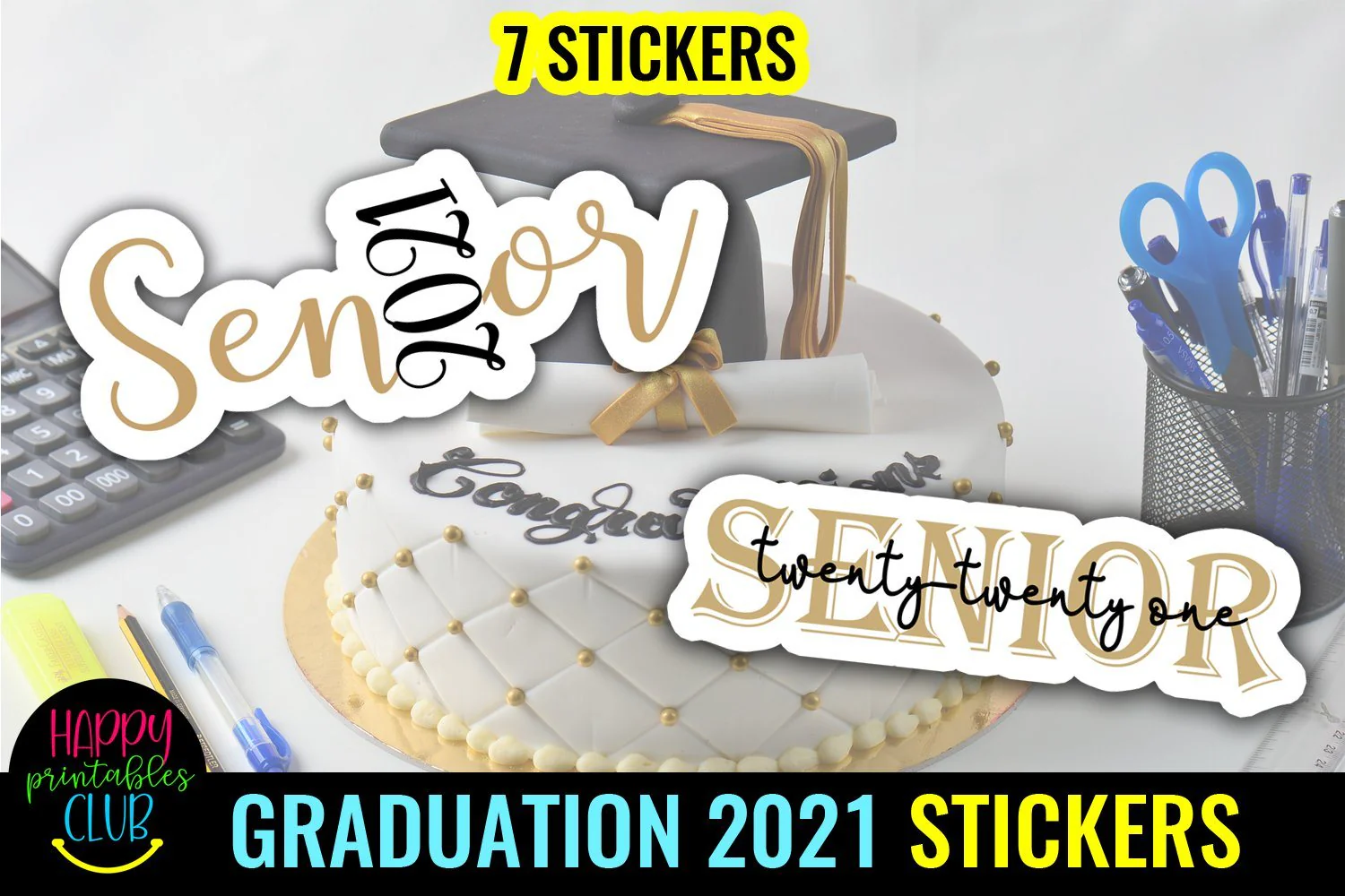 Senior 2021 Printable Graduation Stickers- Graduation 2021 - Image 3