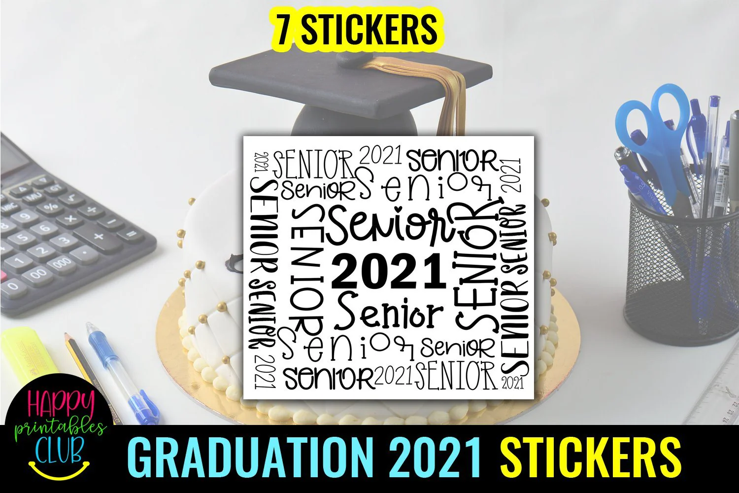 Senior 2021 Printable Graduation Stickers- Graduation 2021 - Image 4