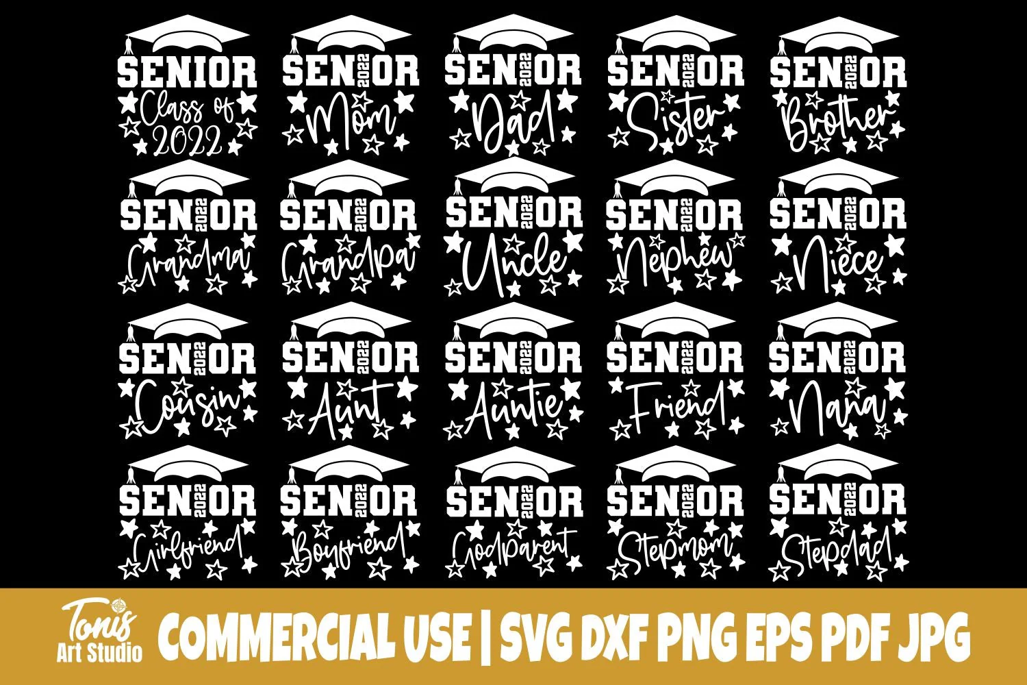 Senior 2022 SVG Bundle, Graduation Svg, Png, Dxf, Senior Mom Svg, Senior Dad Svg, Graduation Bundle, Class of 2022 Svg, Cricut Svg Files