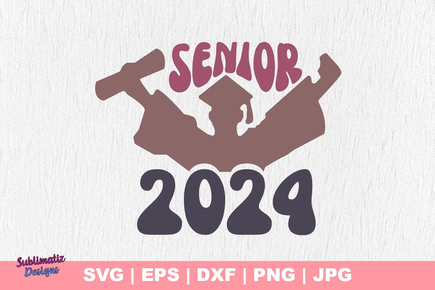 Senior 2024 Graduate Silhouette SVG, Vector File, Cut File