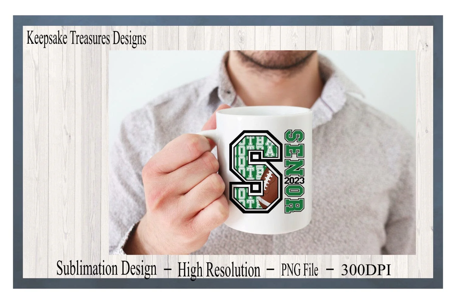 Senior Class 2023, 3 Designs Included, Green, Football, Kickoff, PNG Sublimation Design, Digital Download, Senior 2023 Sublimation - Image 3