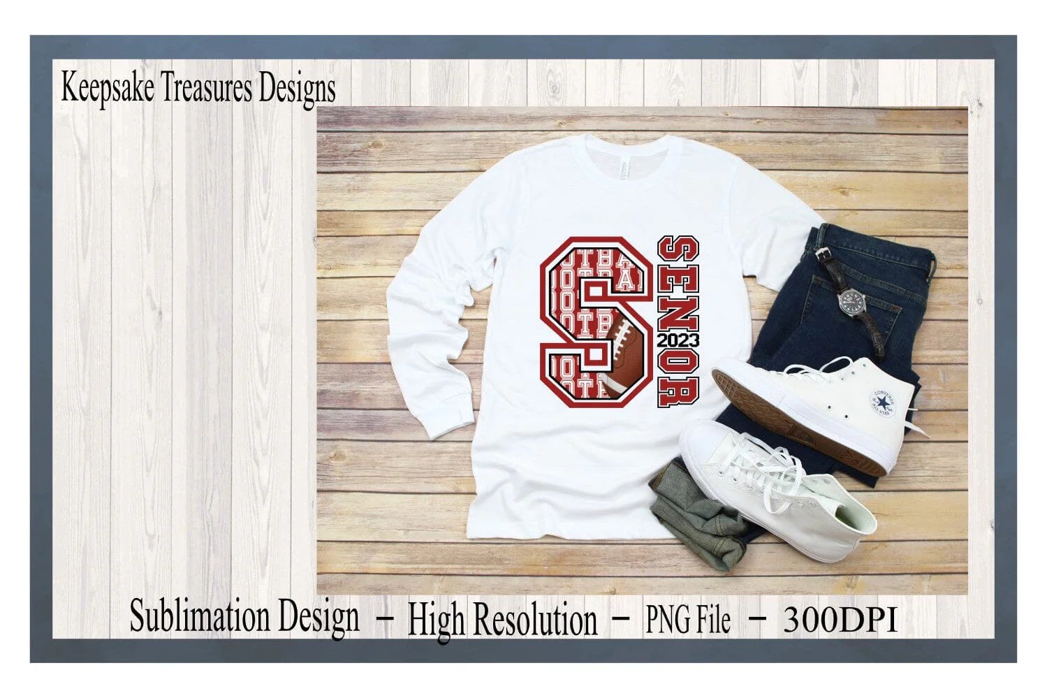 Senior Class 2023, 3 Designs Included, Maroon, Football, Kickoff, PNG Sublimation Design, Digital Download, Senior 2023 Sublimation - Image 4