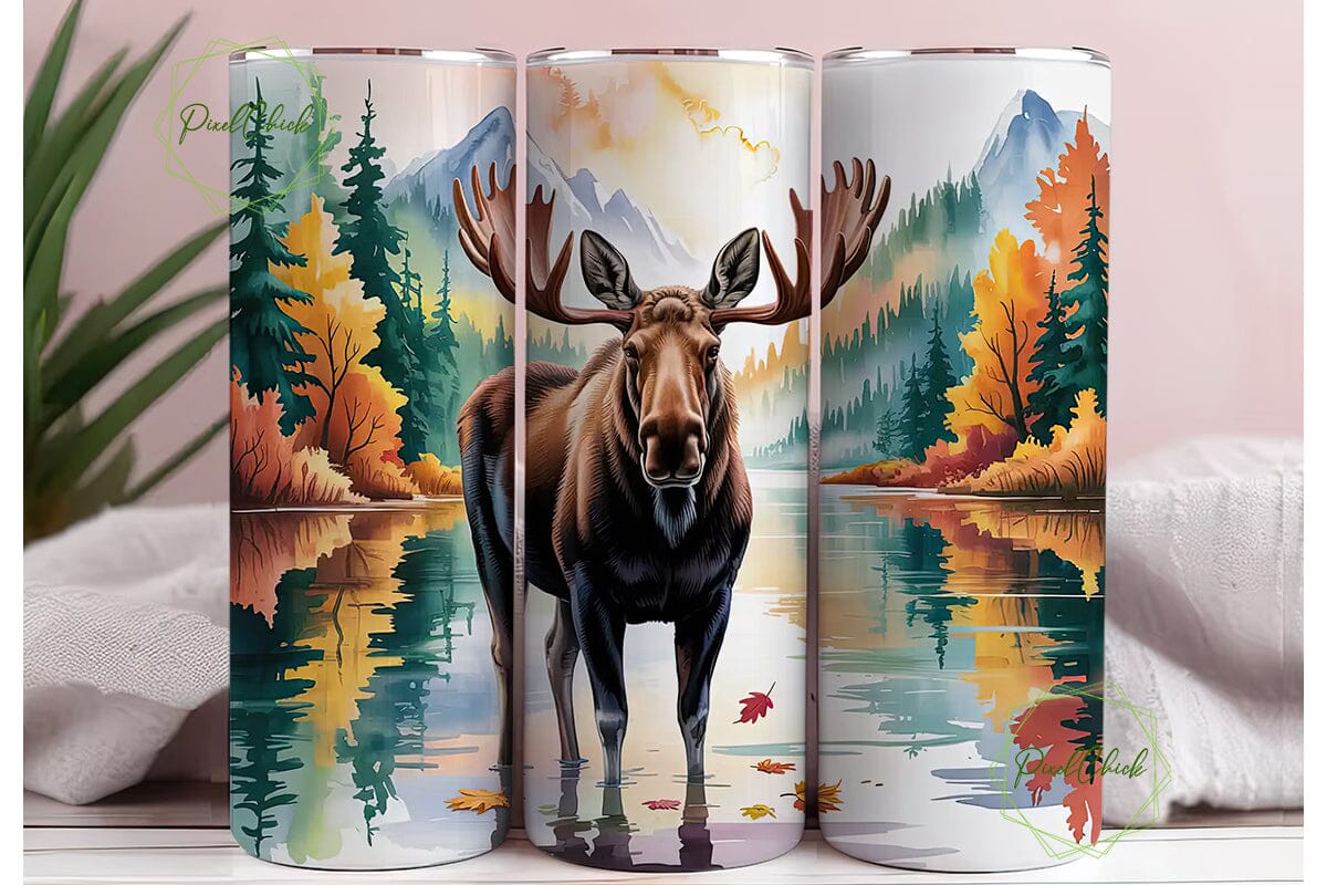 Serene Moose Lake 20oz Tumbler Wrap - Image 3