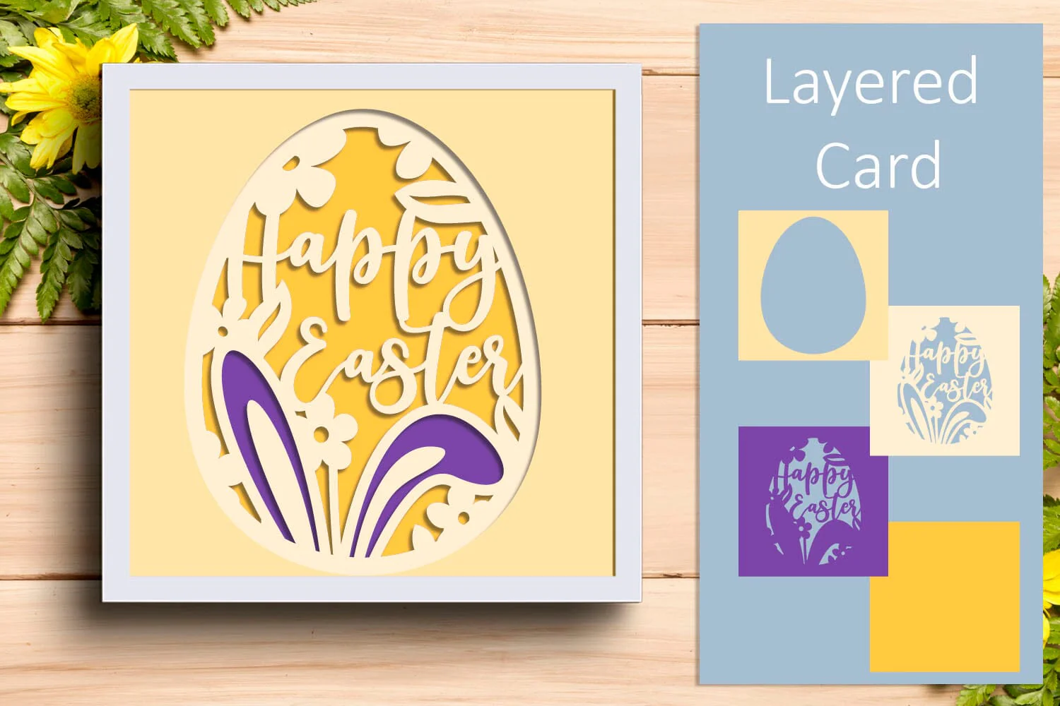 Set of Easter Ornaments Laser Cut, Layered Paper Craft Template - Image 4
