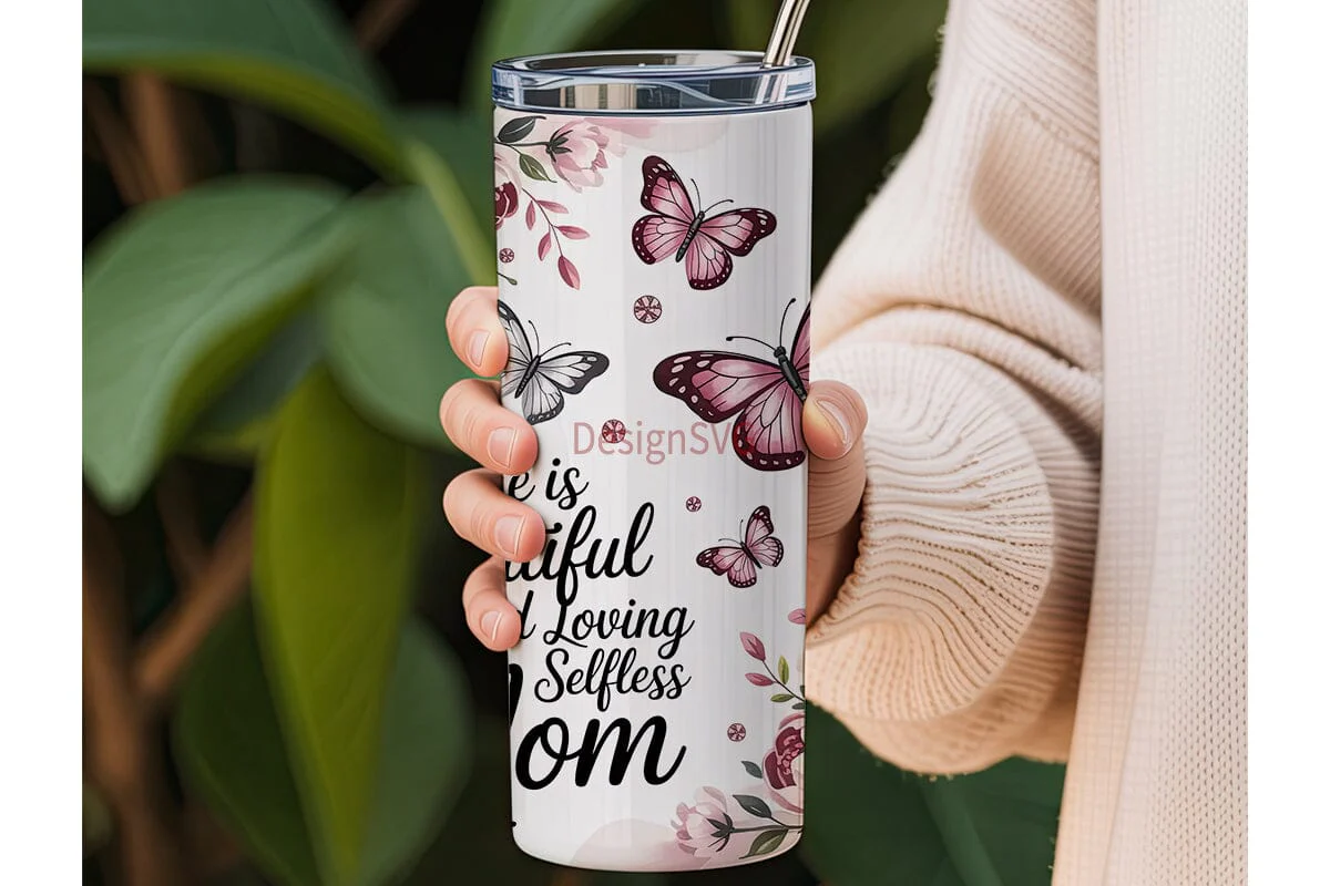 She Is Beautiful Mom 20oz Tumbler Wrap - Image 3