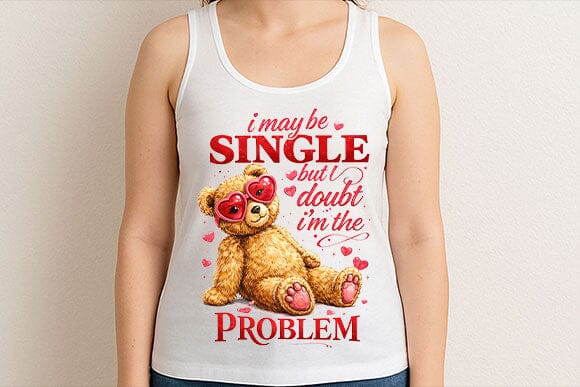 Single Cute Bear Valentine PNG - Image 3