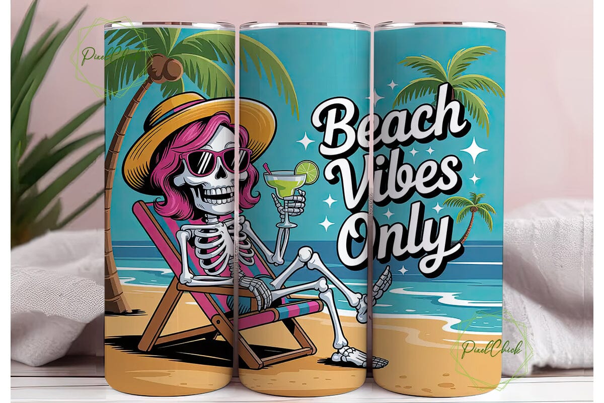 Skeleton Beach Vibes 20oz Tumbler - Image 3