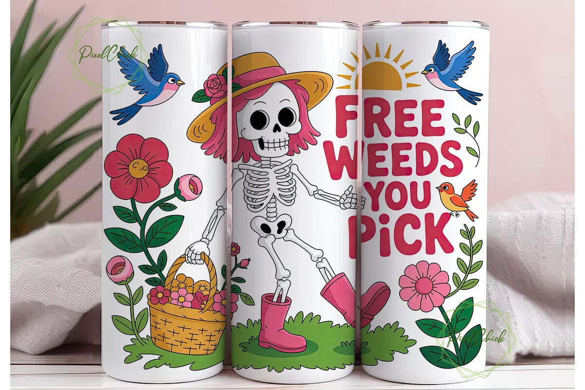 Skeleton Garden 20oz Tumbler Wrap - Image 3