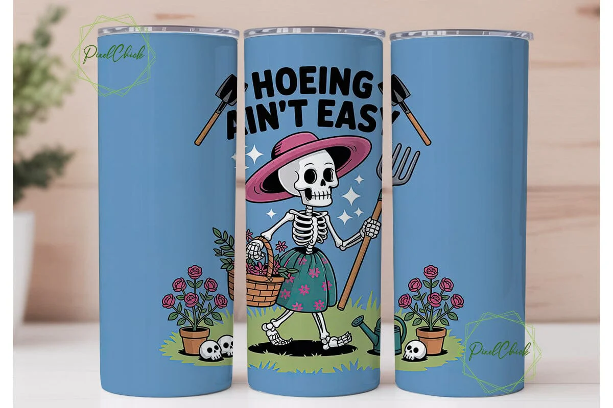 Skeleton Gardener 20oz Tumbler Wrap