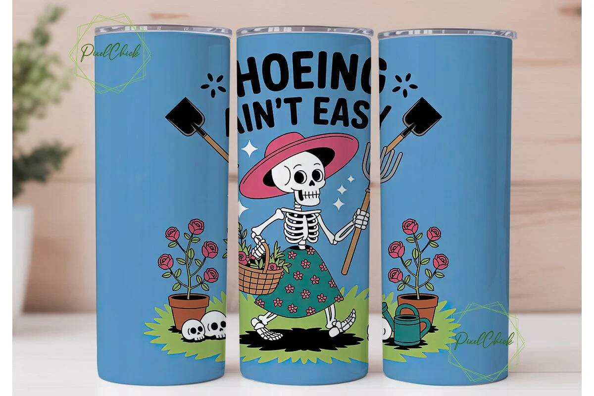 Skeleton Gardener 20oz Tumbler Wrap
