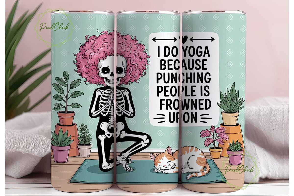 Skeleton Yoga 20oz Tumbler Wrap - Image 3