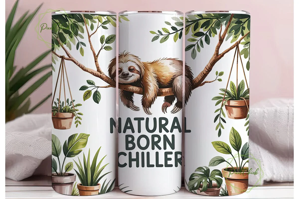 Sloth & Plants 20oz Tumbler Wrap