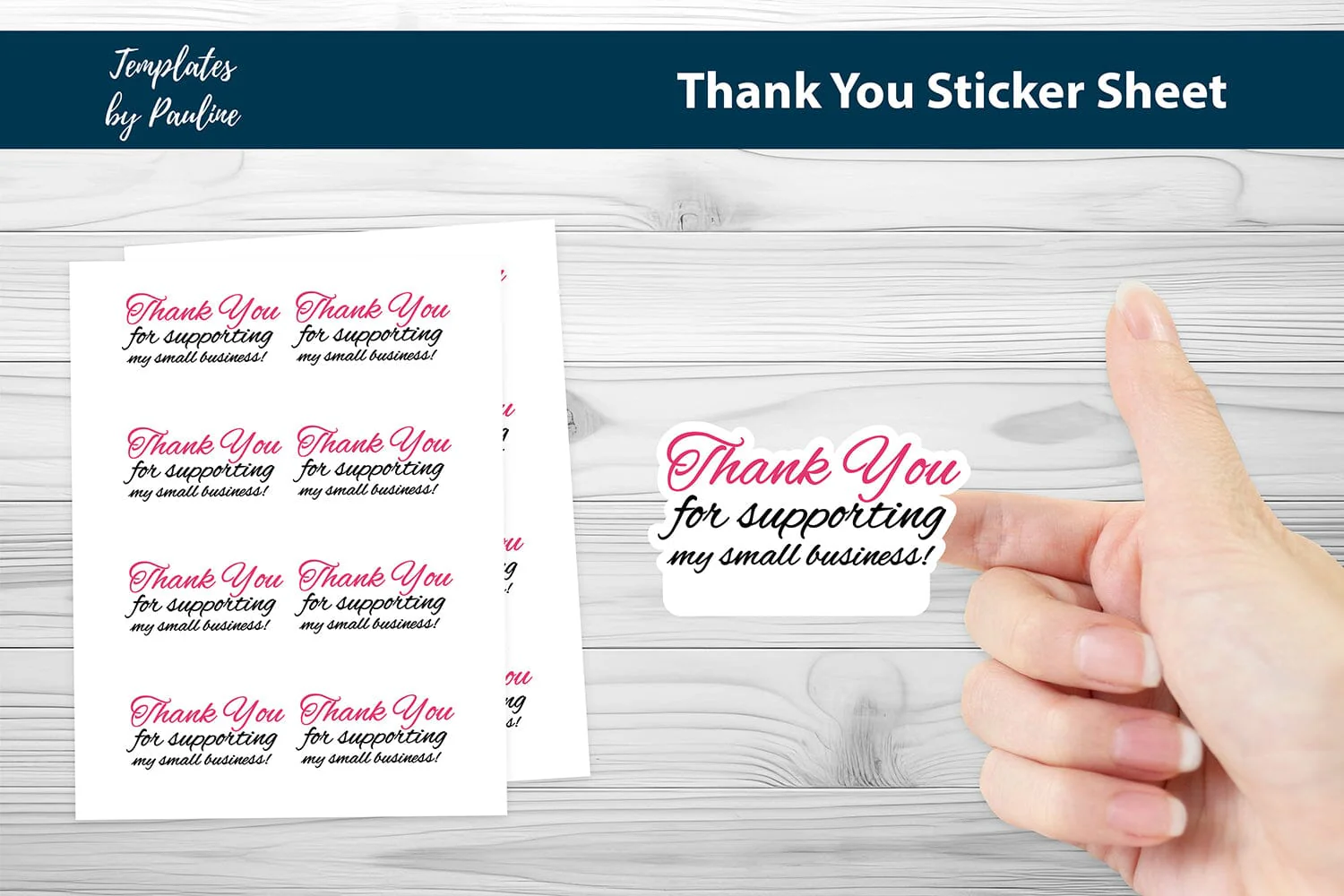Small biz thank you stickers sheet, print and cut SVG