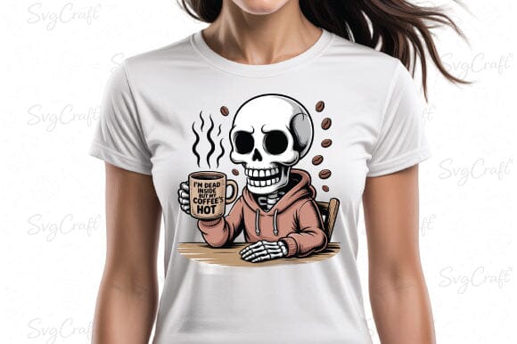 Snarky Funny Skeleton Coffee Sarcasm Png - Image 3
