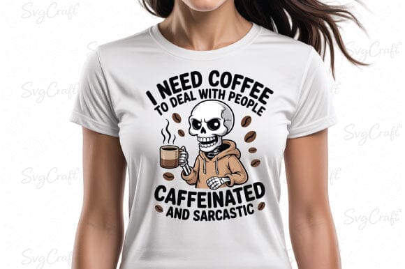 Snarky Funny Skeleton Coffee Sarcasm Png - Image 3