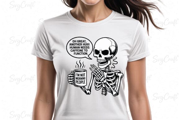 Snarky Funny Skeleton Coffee Sarcasm Png - Image 3