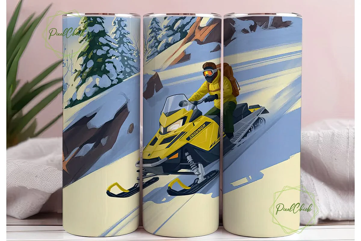 Snowmobile Mountain Adventure Tumbler - Image 3