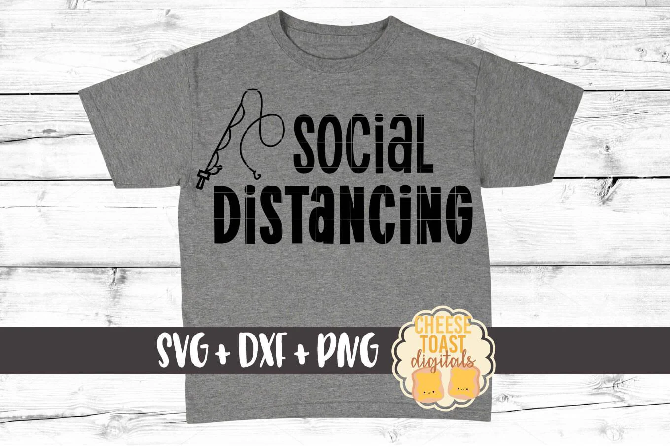 Social Distancing - Fishing SVG PNG DXF Cut Files