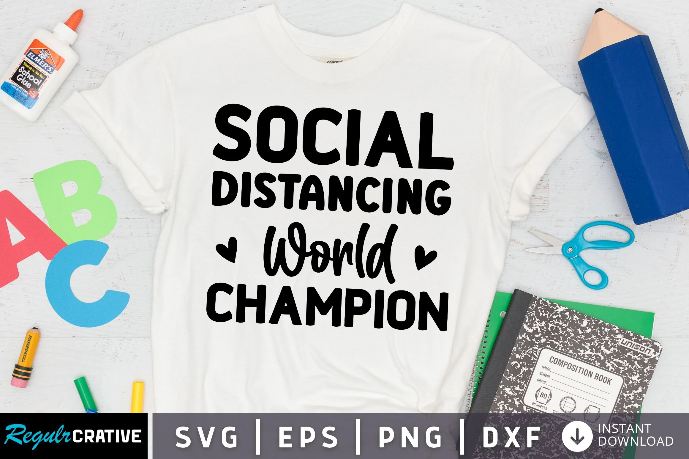 social distancing world champion SVG Design