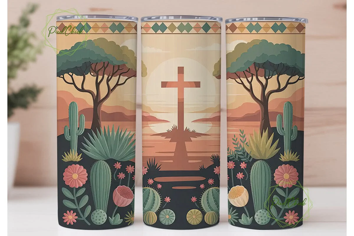 Southwestern Cross Sunset 20oz Tumbler