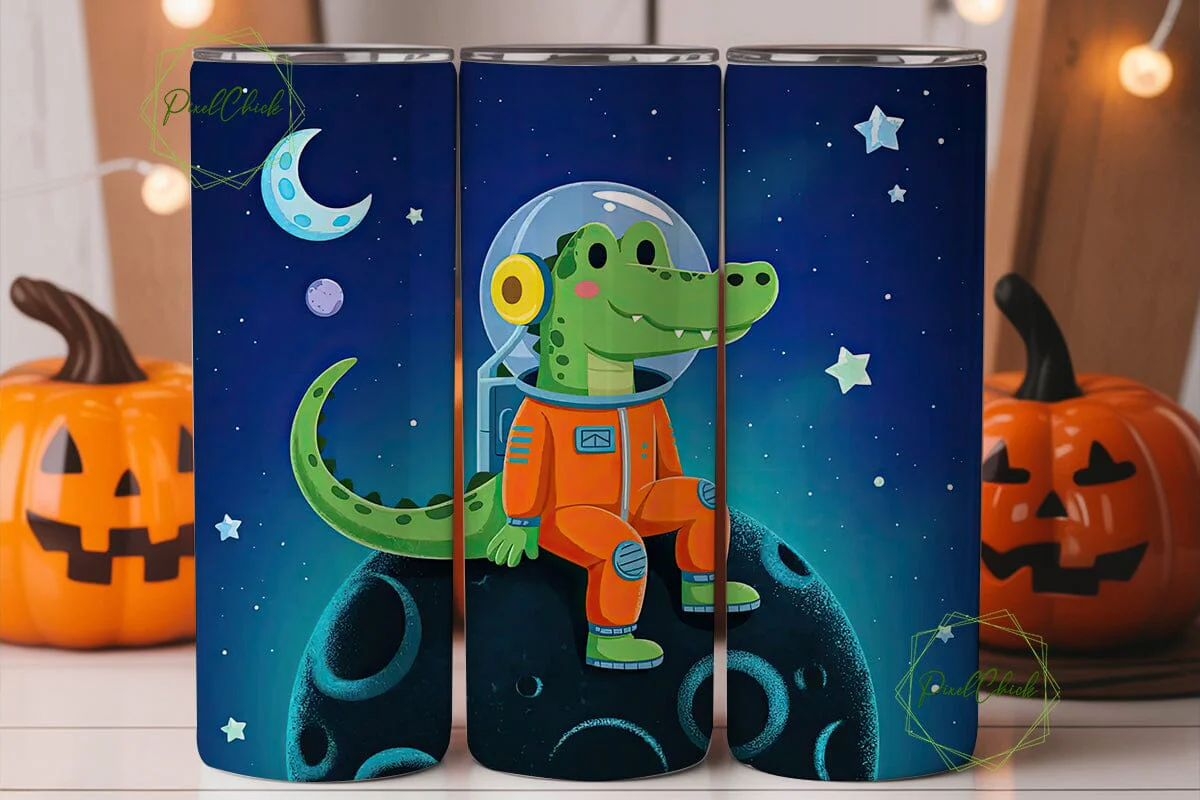 Space Alligator 20oz Tumbler Wrap - Image 2