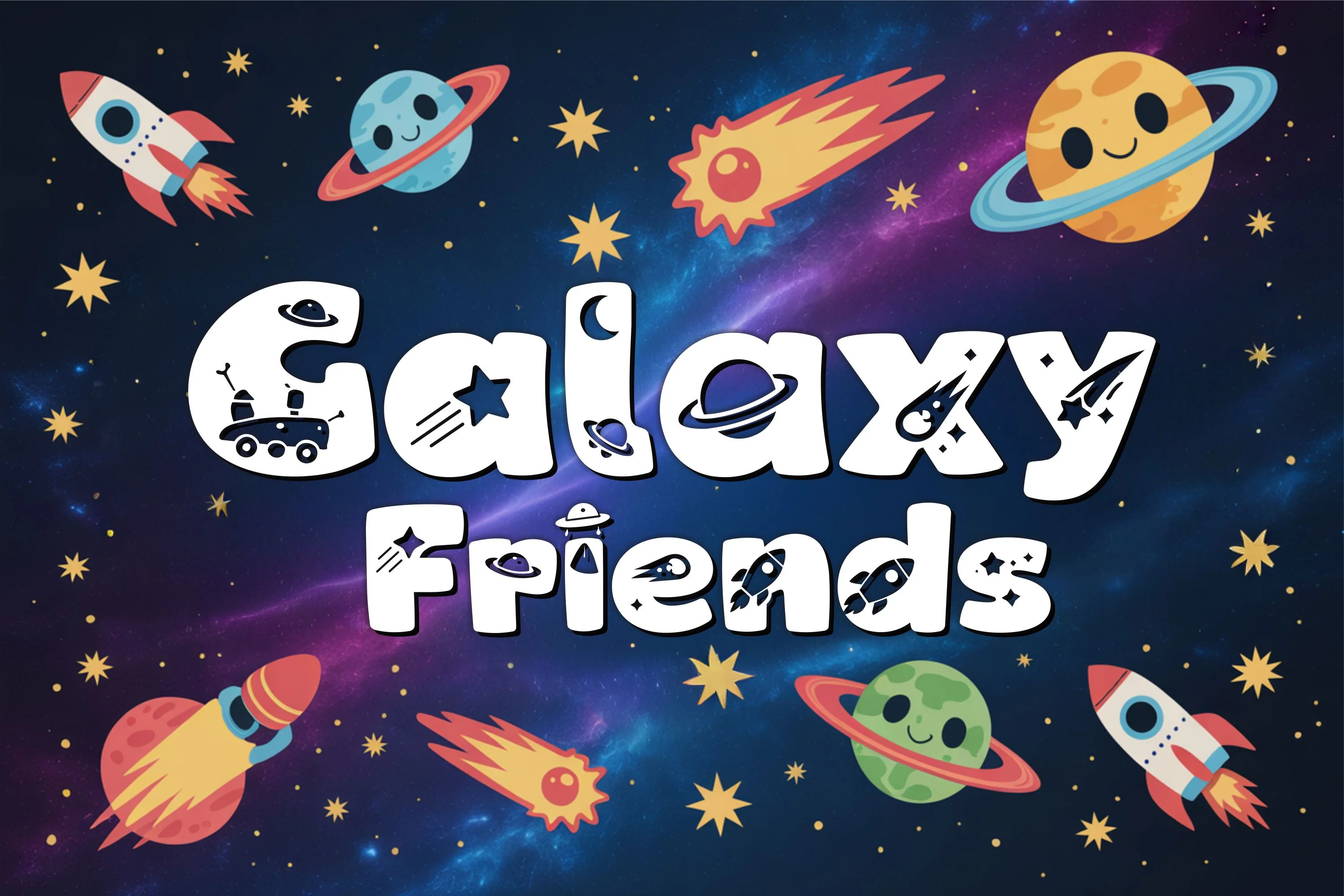 Space Pals – Cute Space Font for Kids & Playful Projects - Image 7