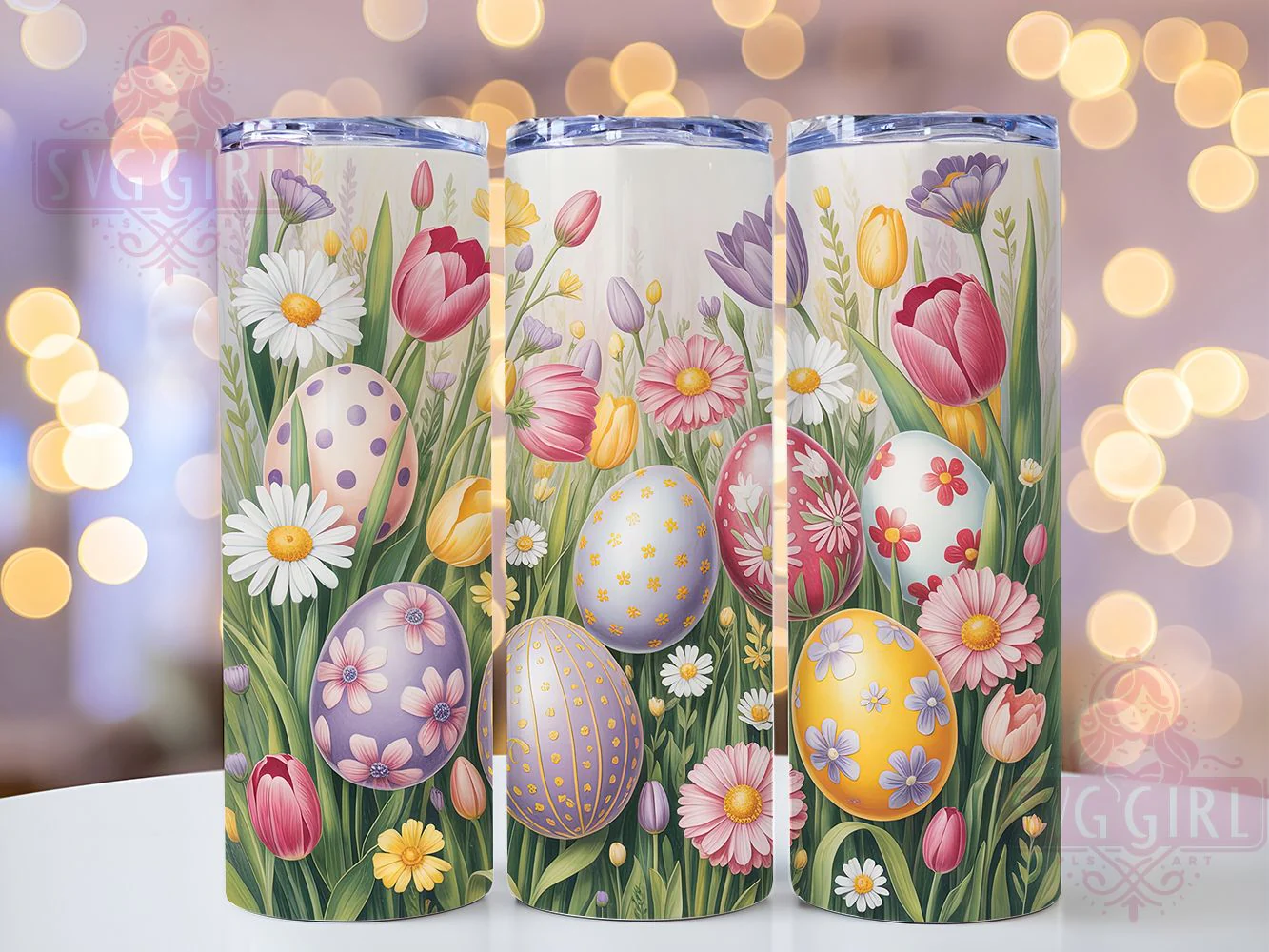 Sparklecore Pastel Easter Egg Tumbler, Pastel Wildflower Tumbler, Spring Floral Wrap, Aesthetic Easter Wrap, Stylish 20oz Wrap, Sublimation Design, Trendy Gift Idea