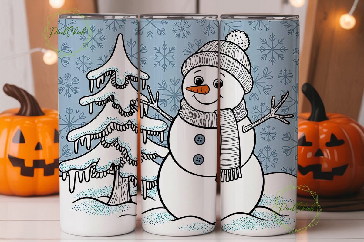 Sparkling Snowman Christmas 20oz Tumbler - Image 2