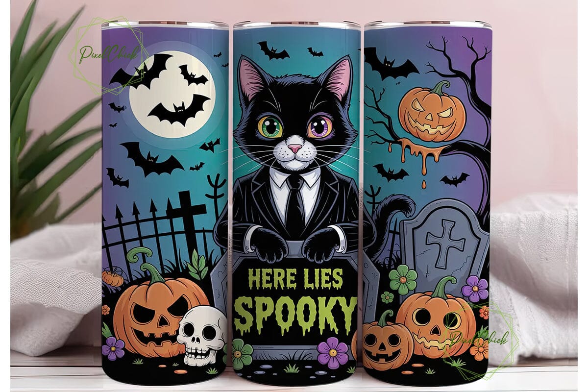 Spooky Cat Halloween 20oz Tumbler Wrap