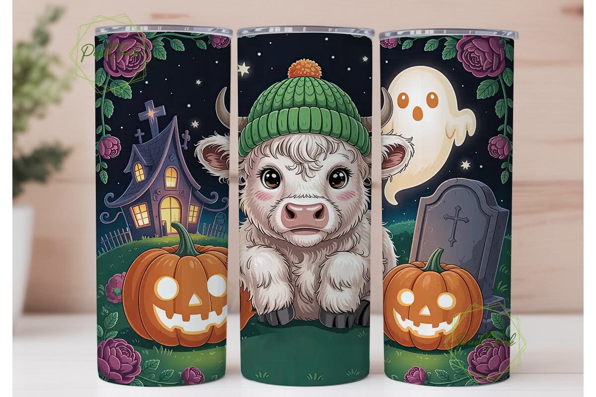 Spooky Cute Cow Halloween 20oz Tumbler - Image 2