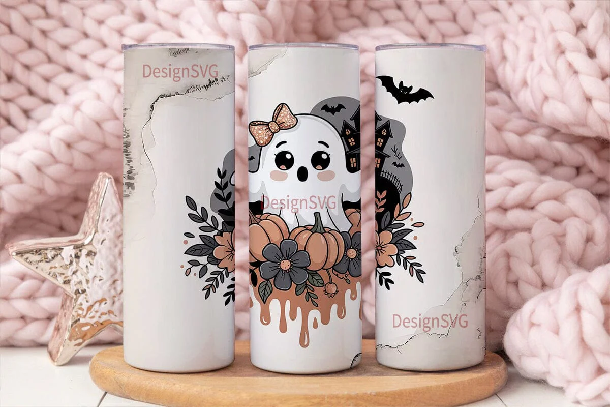 Spooky Cute Ghost 20oz Tumbler Wrap