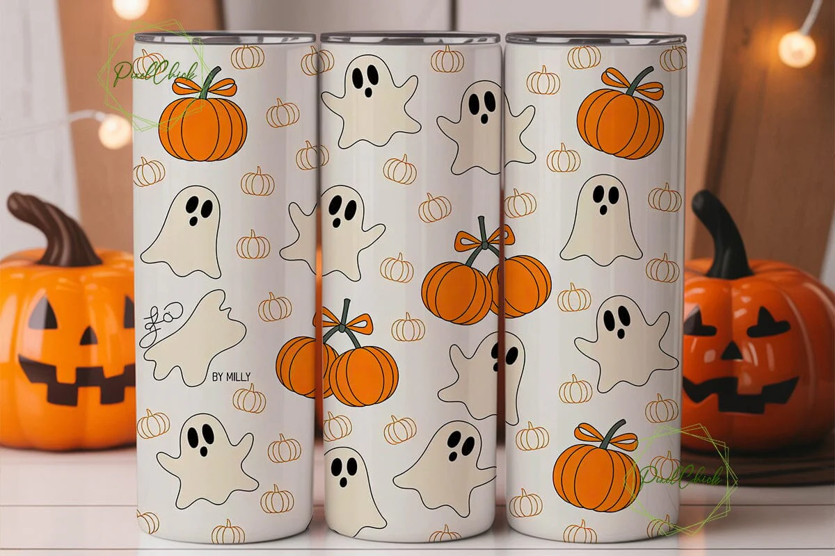 Spooky Disco Ghost Tumbler Wrap - Image 3