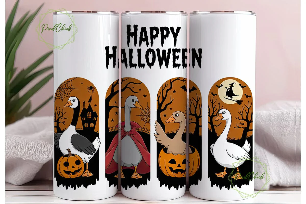 Spooky Geese Halloween Tumbler Wrap