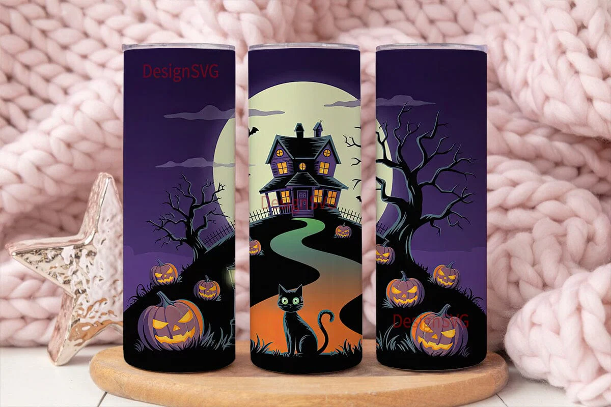 Spooky Halloween House 20oz Tumbler Wrap