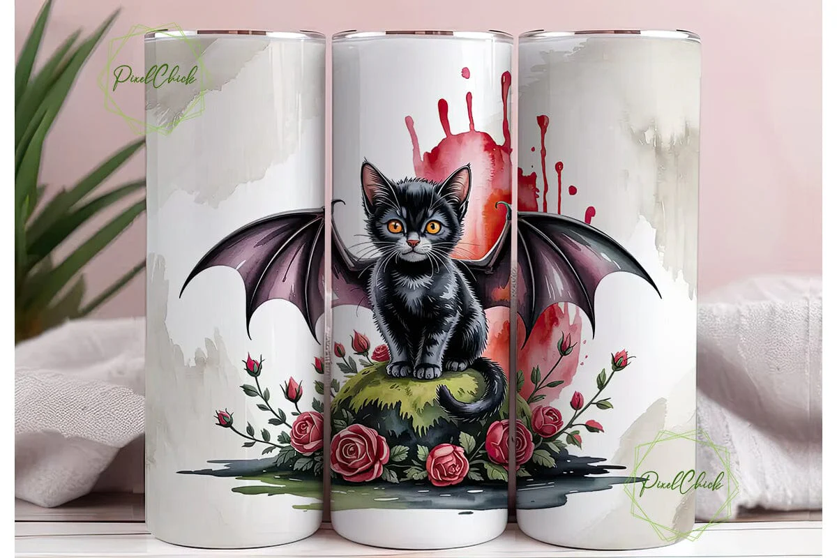 Spooky Kitten 20oz Tumbler Wrap