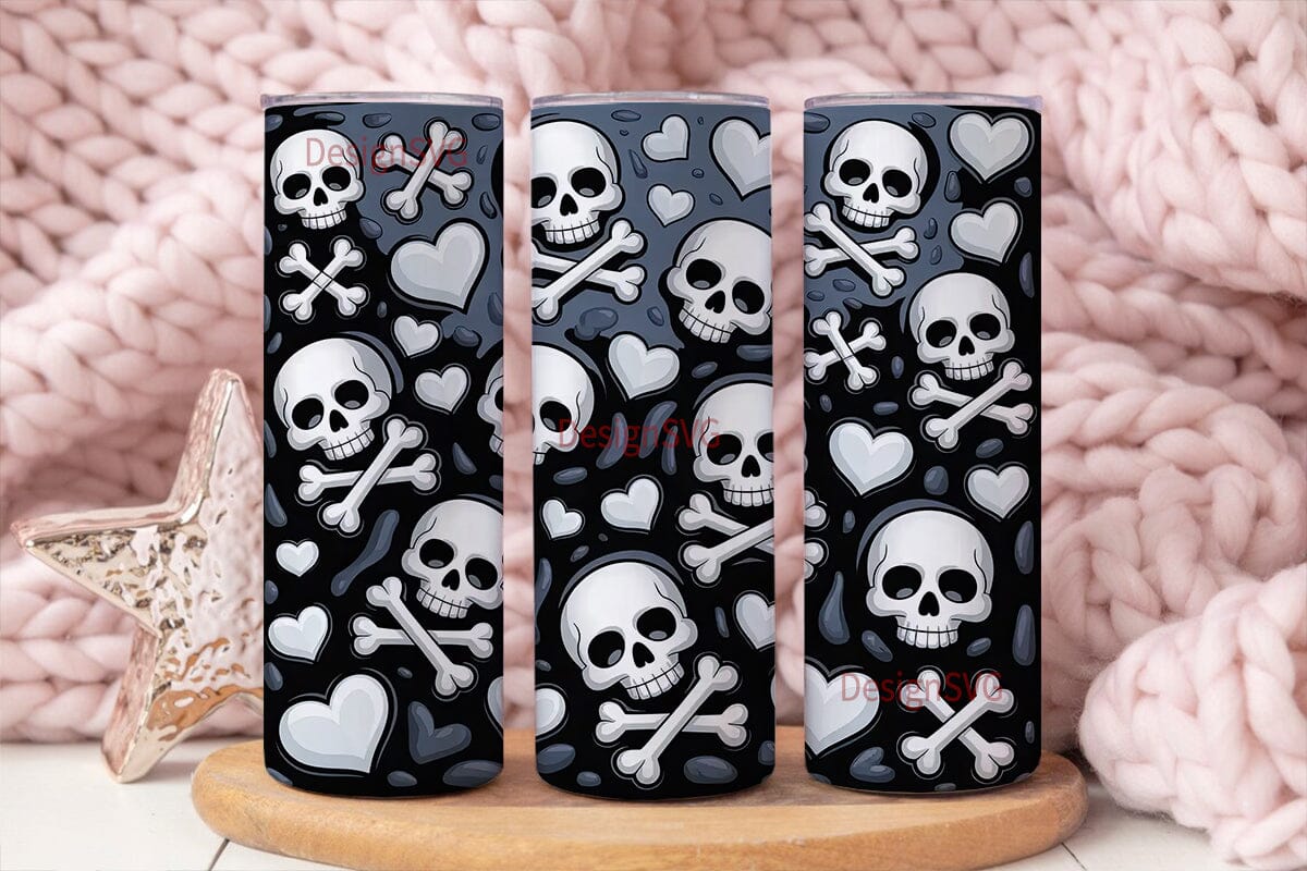 Spooky Skulls & Bones 20oz Tumbler Wrap