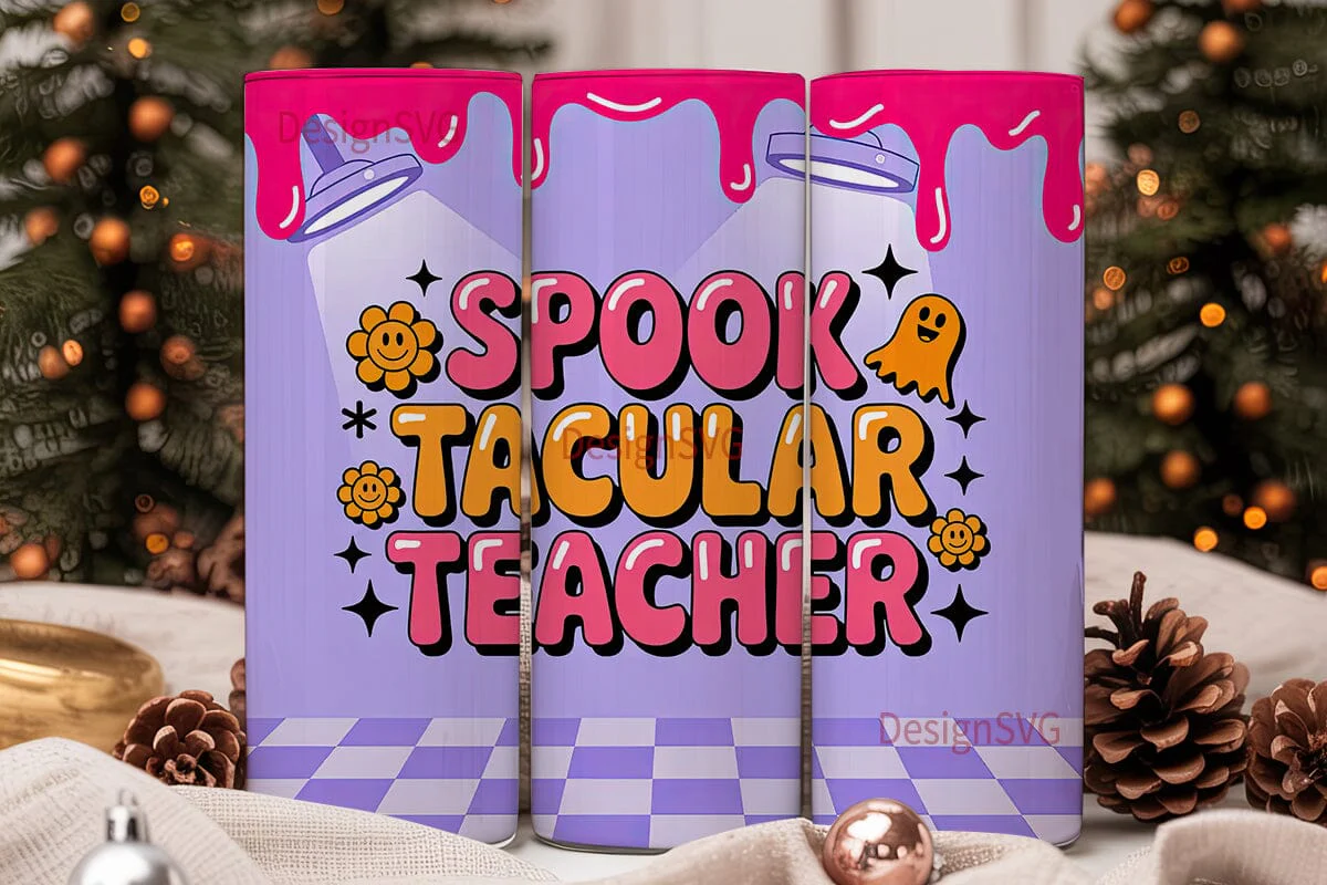 Spooky Teacher 20oz Tumbler Wrap - Image 2