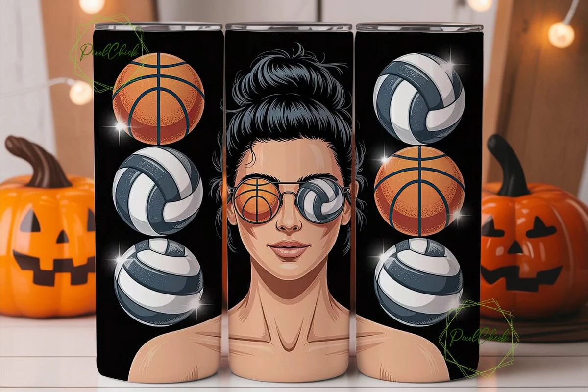 Sporty Messy Bun 20oz Tumbler - Image 3